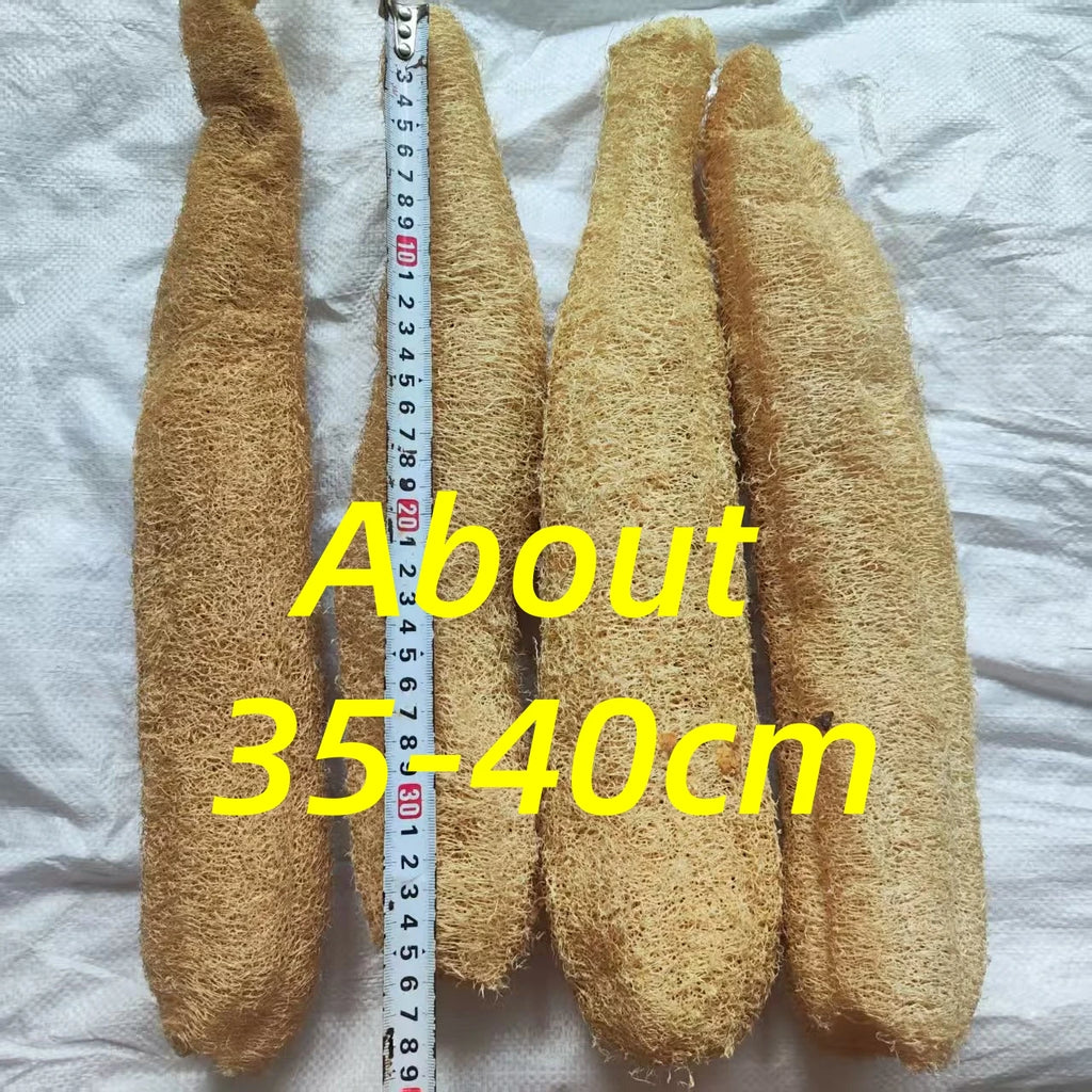 35-40cm Natural Loofah Sponge 100% Plant Fiber Fluffy After Washing Eco-Friendly for Bath Kitchen Cleaning Reusable Scrubber