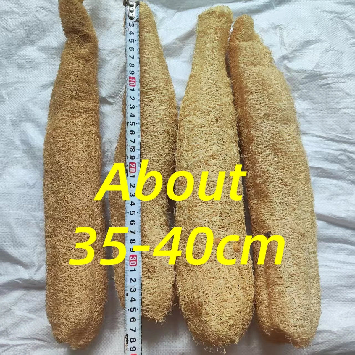 35-40cm Natural Loofah Sponge 100% Plant Fiber Fluffy After Washing Eco-Friendly for Bath Kitchen Cleaning Reusable Scrubber