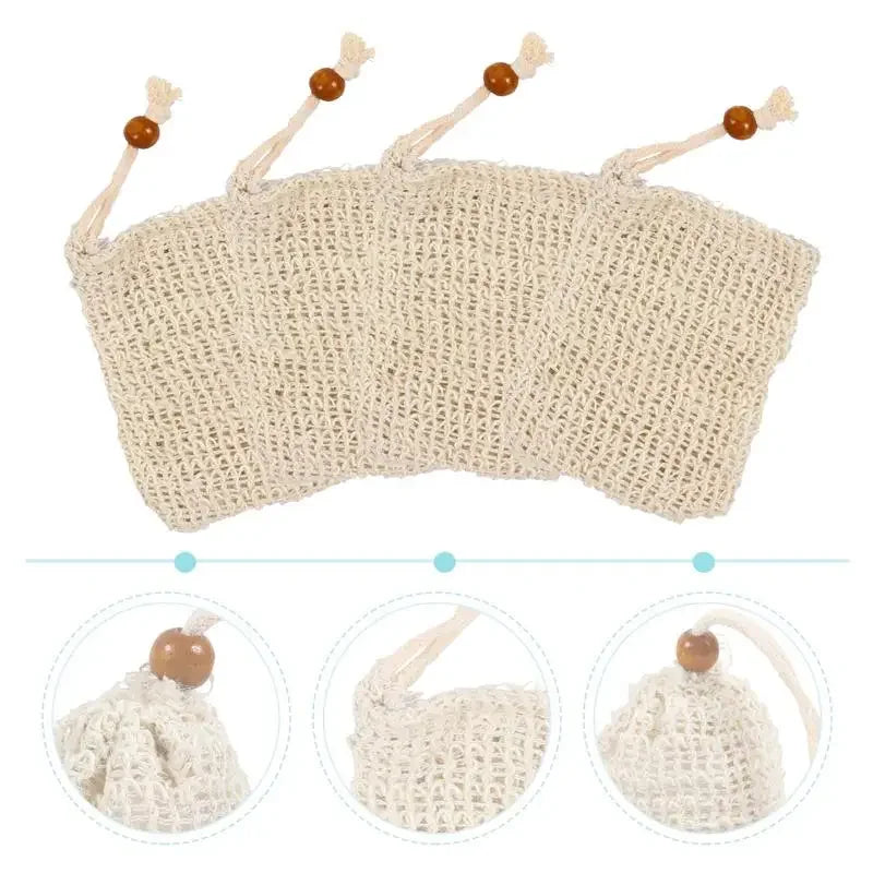 30 Pack Exfoliating Soap Bag Natural Soap Saver Pouch Bag for Shower Reusable Bath Soap Bags with Drawstring Bubble Foam Pocket