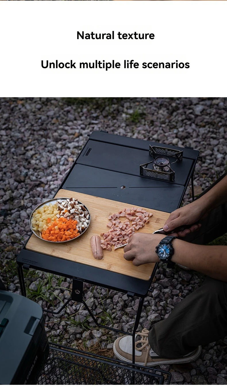 CAMPINGMOON Bamboo Board BBQ CK-P25 Portable Bbq Accessories Outdoor Camping IGT Wooden Table Top Dish Food d Tray