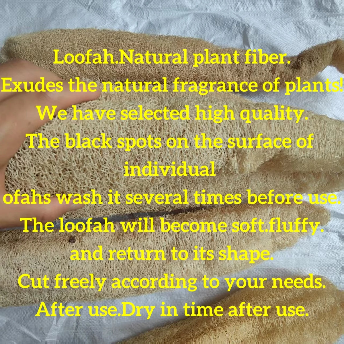 35-40cm Natural Loofah Sponge 100% Plant Fiber Fluffy After Washing Eco-Friendly for Bath Kitchen Cleaning Reusable Scrubber