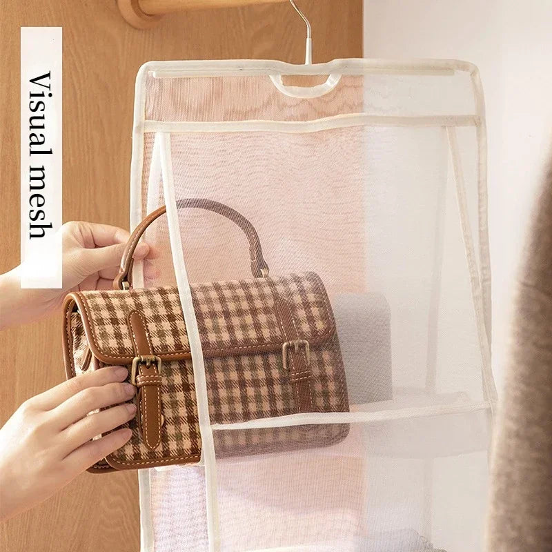 1/2Pcs Hanging Type Storage Bags for bag Organizer 3/4Layer Eco-Friendly Dust-proof Transparent bag organizer Storage Container