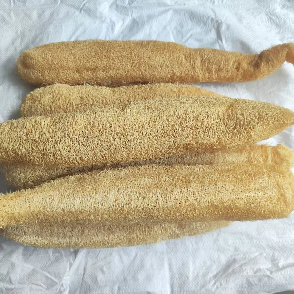 35-40cm Natural Loofah Sponge 100% Plant Fiber Fluffy After Washing Eco-Friendly for Bath Kitchen Cleaning Reusable Scrubber