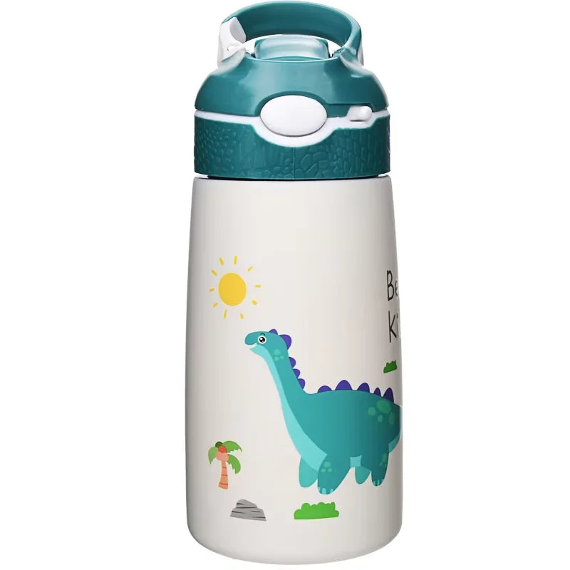 Kids Insulated 316 Stainless Steel Water Bottle with Straw, BPA-Free Sports Metal Water Bottle for Home, Office or Car, 14 OZ