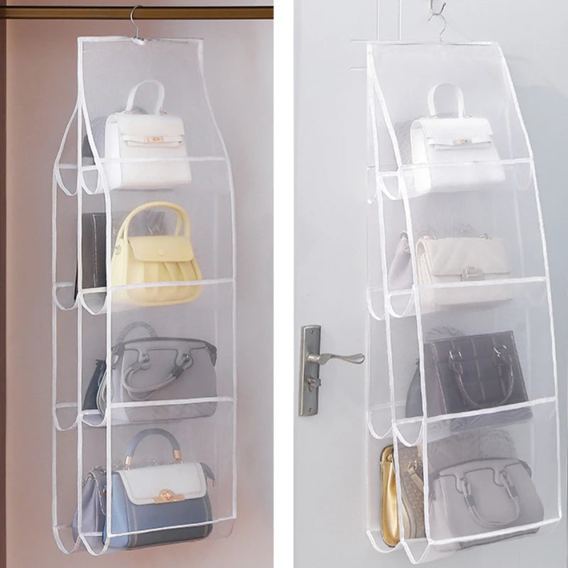 1/2Pcs Hanging Type Storage Bags for bag Organizer 3/4Layer Eco-Friendly Dust-proof Transparent bag organizer Storage Container