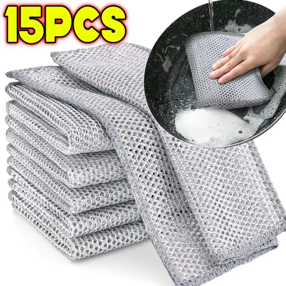 30PCS Magic Cleaning Cloth Thickened Double -sided Metal Steel Wire Rags Kitchen Dish Pot Washdishing Cloths Towel Clean Tools