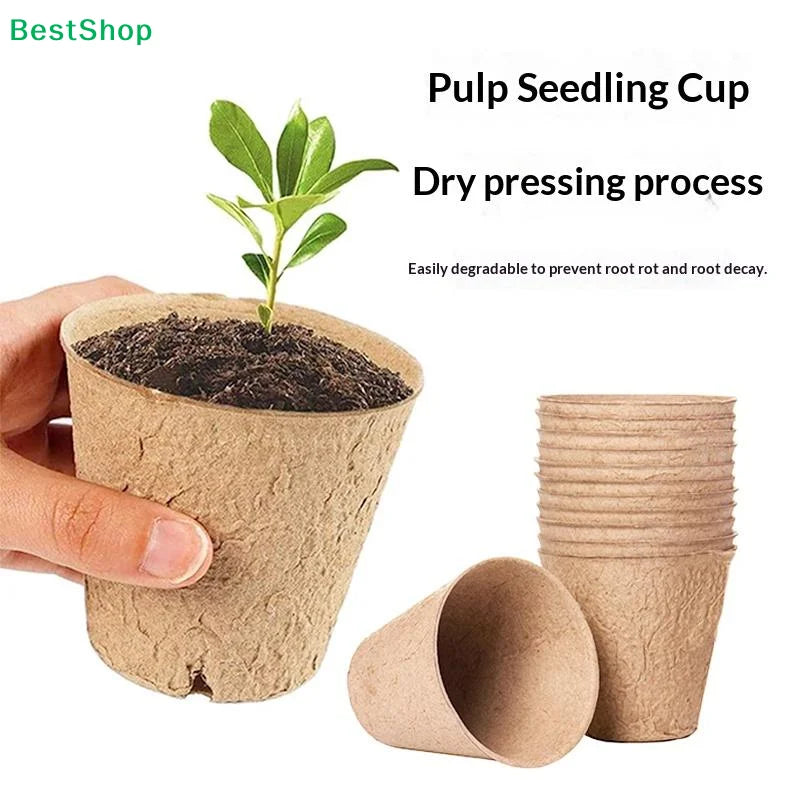 Eco-Friendly Biodegradable Plant Pots  Pulp Seedling Starter Cups Breathable for Healthy Plant Growth Balcony Garden