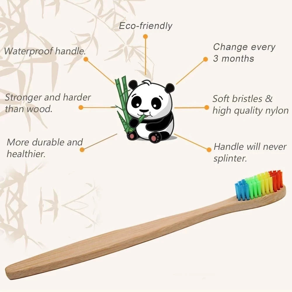 50/100Pcs Customisable Logo Bristle Bamboo Toothbrush Eco Friendly Wood Tooth Brushes Traveling Teeth Care Tools for Adults