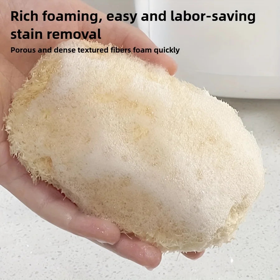 5-Pack Natural Fiber Dish Brushes, Non-Scratch Ergonomic Cleaning Tools for Kitchen & Bathroom, Bamboo Fiber Cleaning Pads