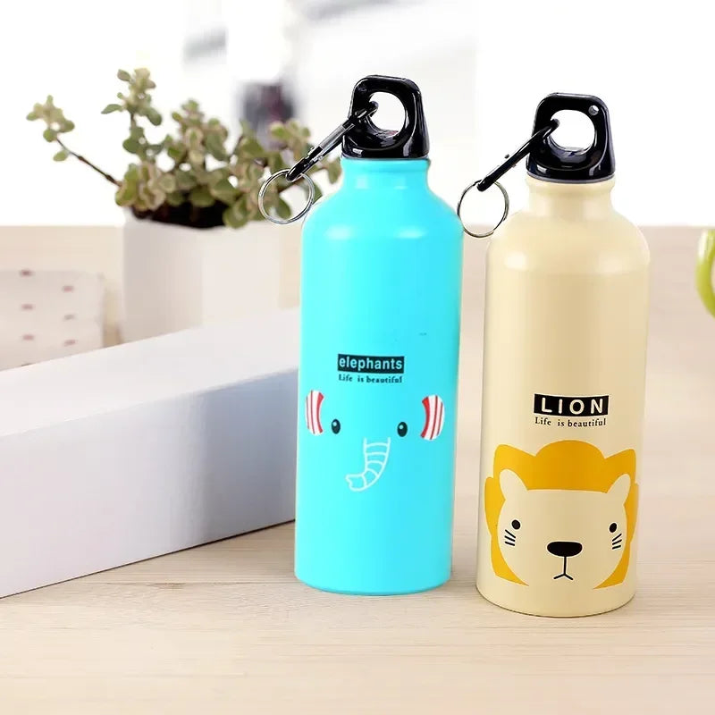 500ML Cartoon Aluminum Water Bottle Cute Animal Print  Stainless Steel Water Bottle with Lid Insulated Mug Coffee Mug
