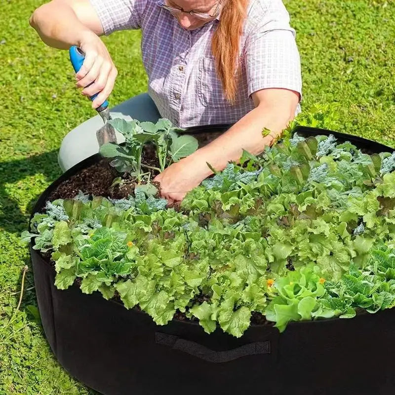 Eco-friendly Garden Grow Bags 1Pcs Circular Large Felt Planting Pot Non-toxic Planter for Home Vegetable Fruit Horticulture
