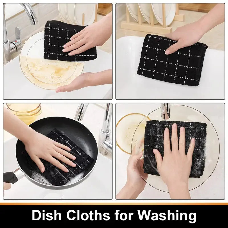 2/4/6/8Pcs Microfiber Dish Towels Dishcloth Ultra Soft And Absorbent Kitchen Towels Household Cleaning Tools Kitchen Wash Cloth