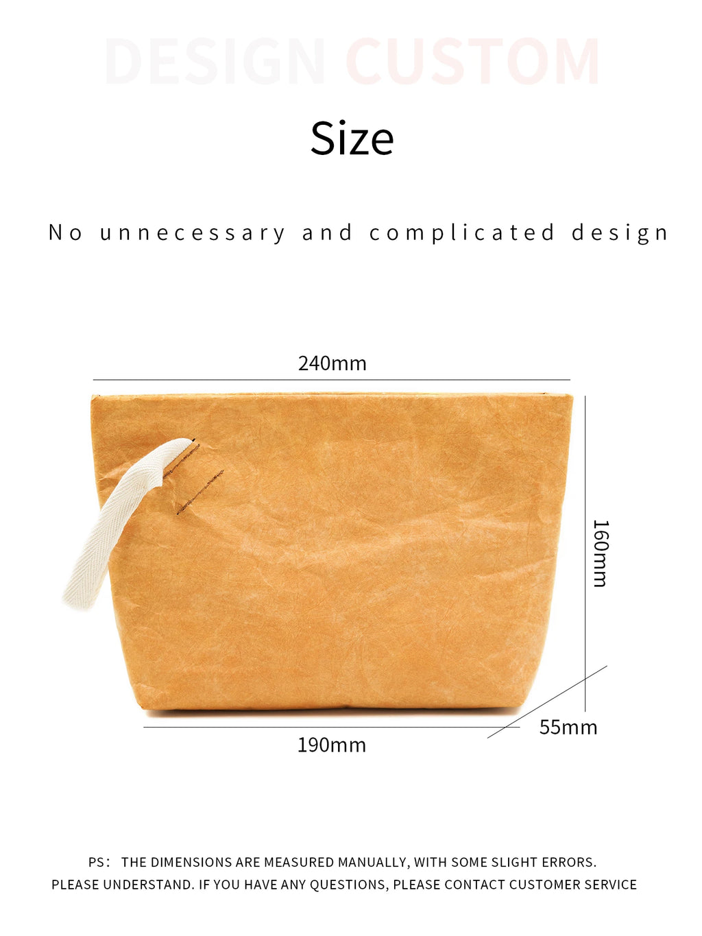 Eco-Conscious & Fashion Cosmetic Bag Lightweight Durable Retro Paper Makeup Bag A Good Travel Companion