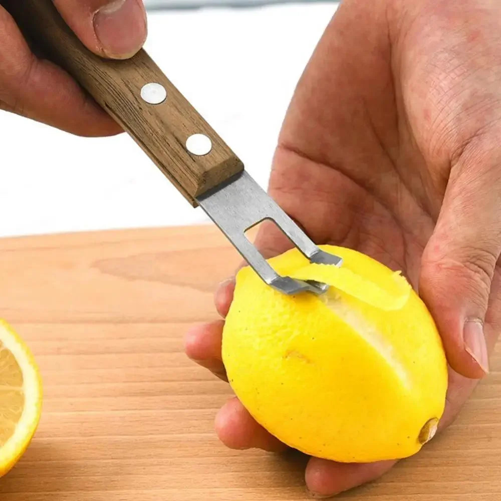1PC Lemon Peeler Corrosion-resistant Fruit Peeler Eco-friendly Rust-proof Wood Handle Kitchen Tool Paring Knife Kitchen Gadgets