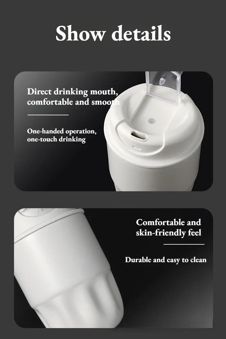 260ML 450ML  Thermal Coffee Mug Leakproof Portable Travel Tumbler with Lid Stainless Steel Cup for Car Work Hot Cold Drink