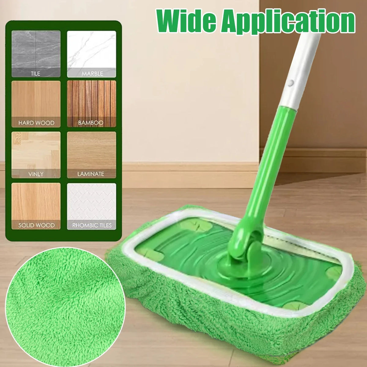 Reusable Microfiber Mop Pads Wet & Dry Cleaning Cloths Furniture Flooring Mop Head Replacement Washable Rag Towels Cleaner Tools