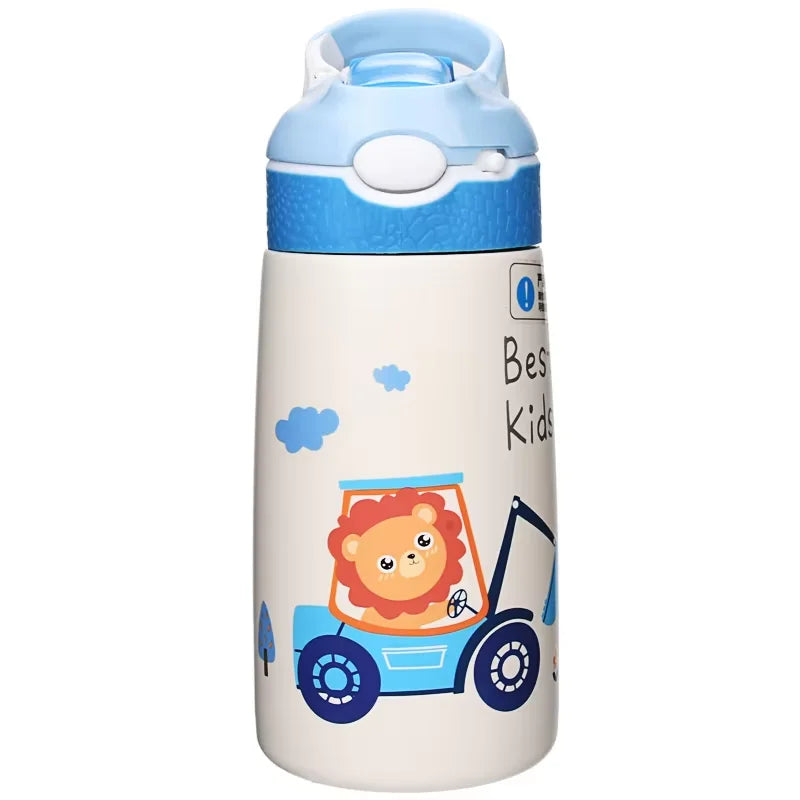 Kids Insulated 316 Stainless Steel Water Bottle with Straw, BPA-Free Sports Metal Water Bottle for Home, Office or Car, 14 OZ