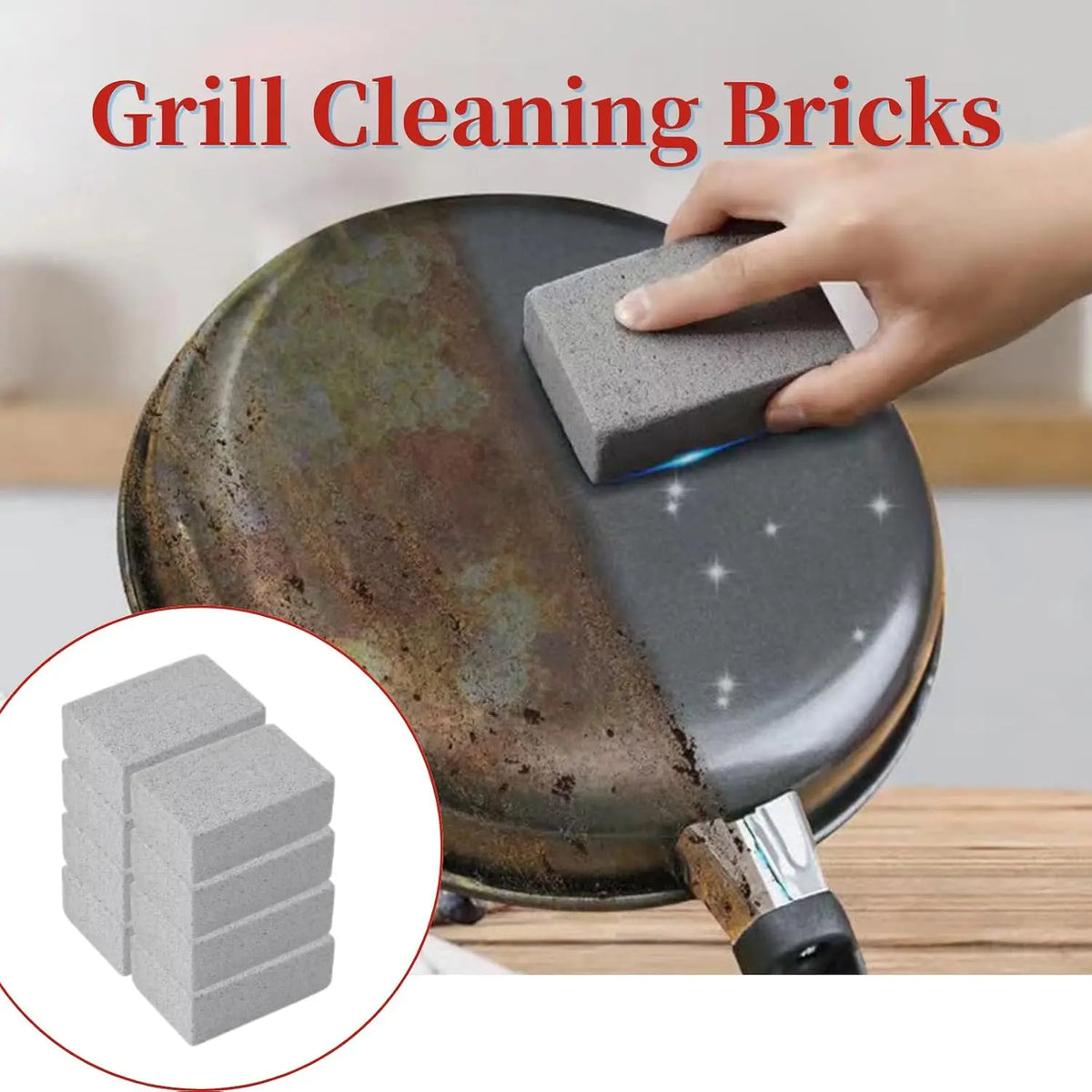 1-20PCS Versatile Grade Pumice Stone Grill Cleaning Brick Grease and Oil Remover for Oven Stove Bbq Griddle Frying Pan Flat Top