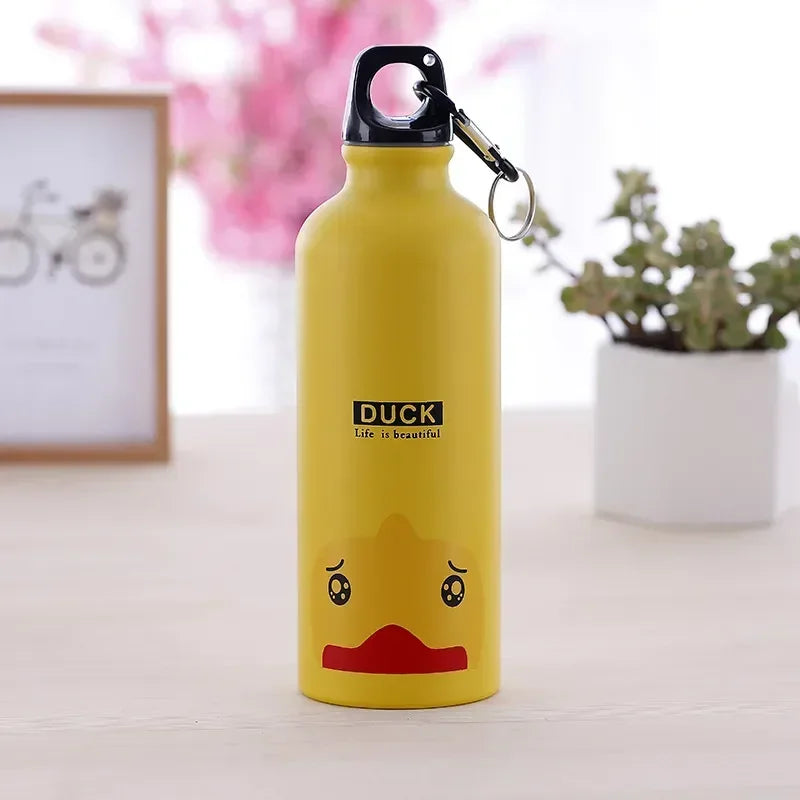 500ML Cartoon Aluminum Water Bottle Cute Animal Print  Stainless Steel Water Bottle with Lid Insulated Mug Coffee Mug
