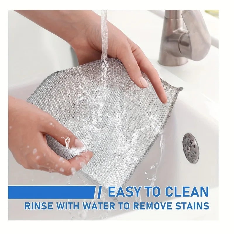 30PCS Magic Cleaning Cloth Thickened Double -sided Metal Steel Wire Rags Kitchen Dish Pot Washdishing Cloths Towel Clean Tools
