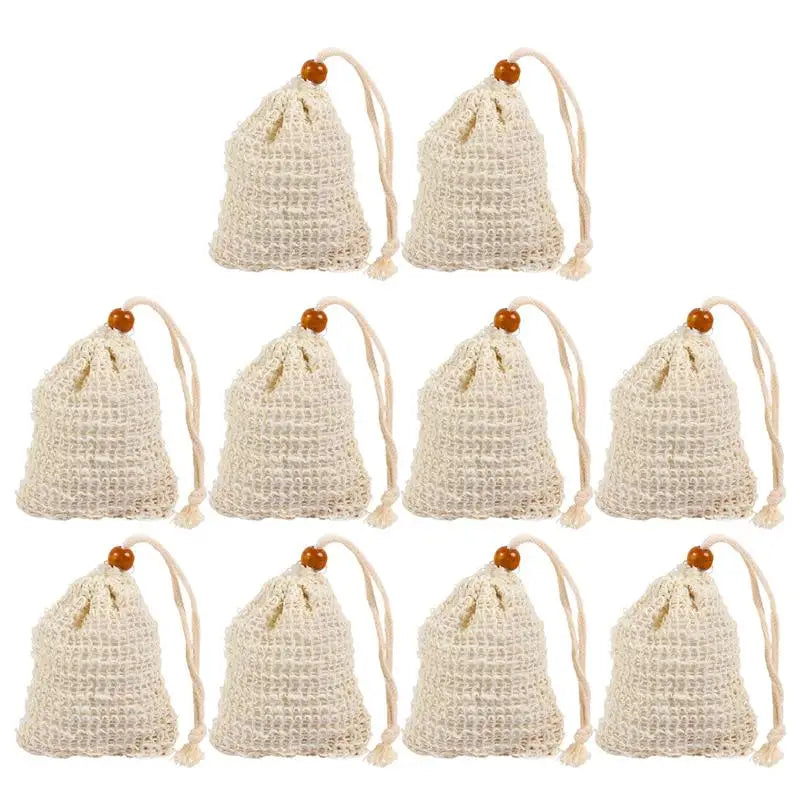 30 Pack Exfoliating Soap Bag Natural Soap Saver Pouch Bag for Shower Reusable Bath Soap Bags with Drawstring Bubble Foam Pocket