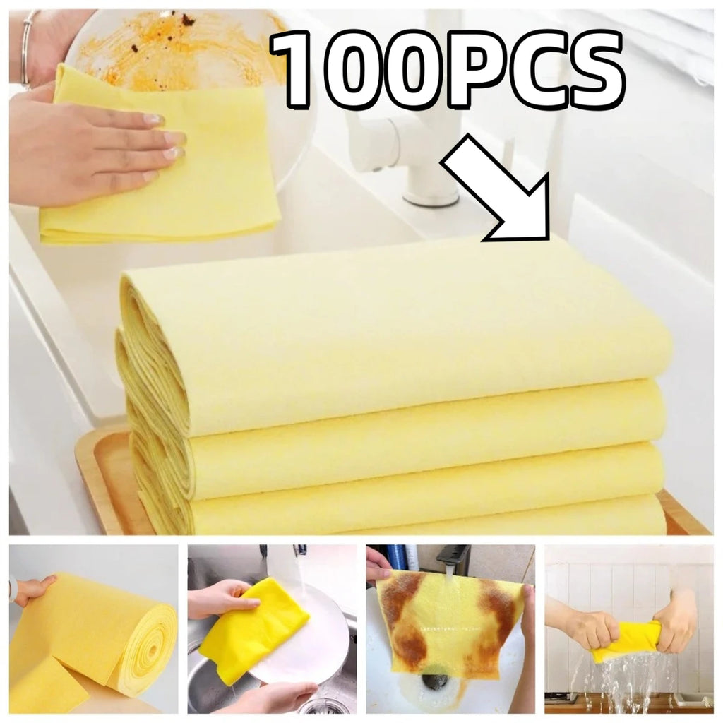 20~100PCs Reusable Loofah Dishcloth Powerful Cleaning Clothes Kitchen Cleaning Tools Microfiber Towel Water Absorbing Rags