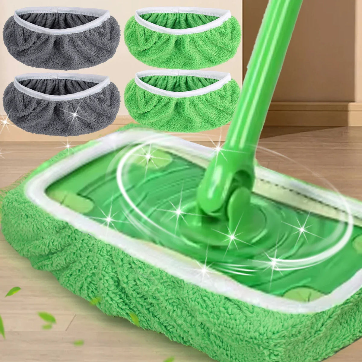 Reusable Microfiber Mop Pads Wet & Dry Cleaning Cloths Furniture Flooring Mop Head Replacement Washable Rag Towels Cleaner Tools
