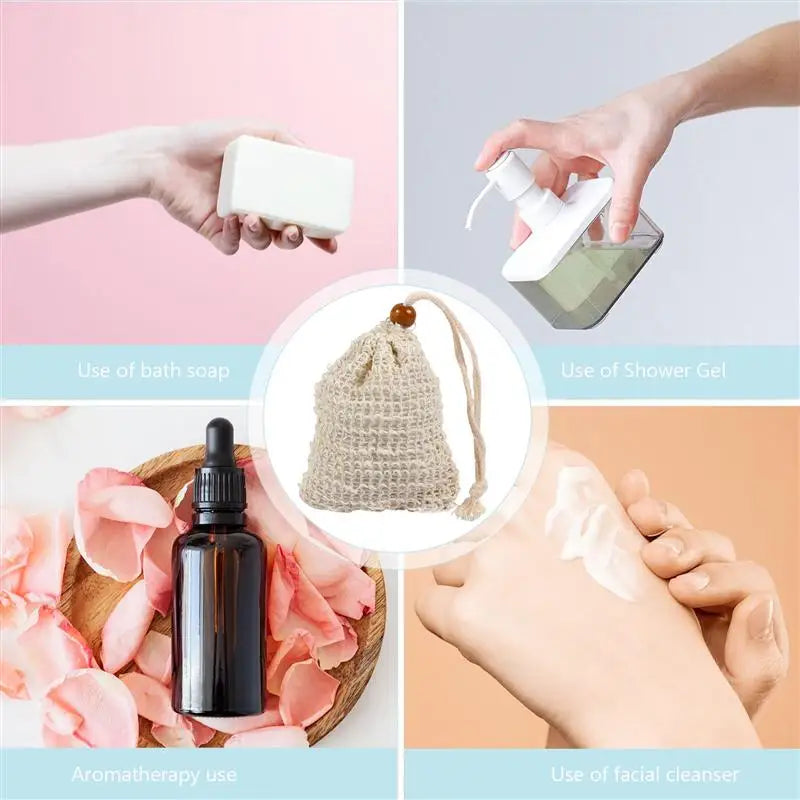 30 Pack Exfoliating Soap Bag Natural Soap Saver Pouch Bag for Shower Reusable Bath Soap Bags with Drawstring Bubble Foam Pocket