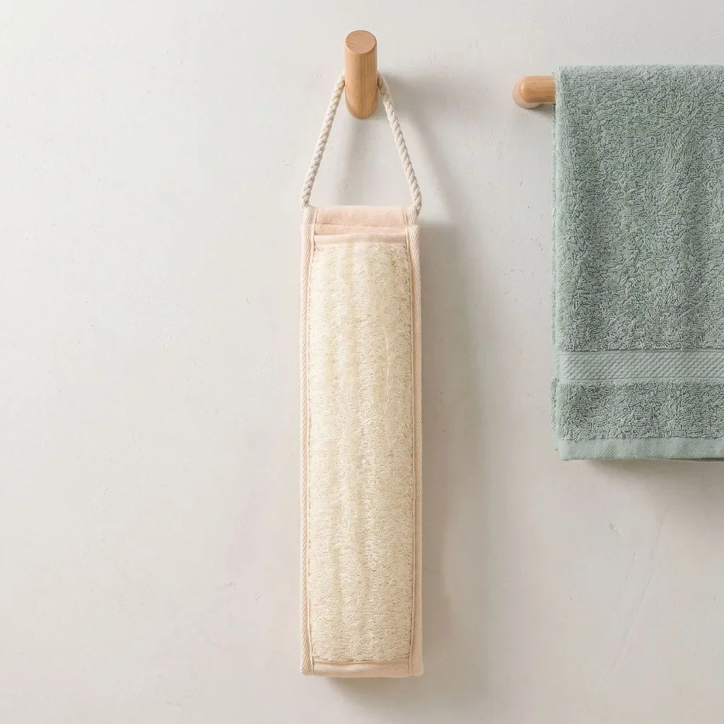 Natural Loofah Back Scrubber Dual Sided Exfoliating Bath Sponge for Deep Cleansing Shower Men Women