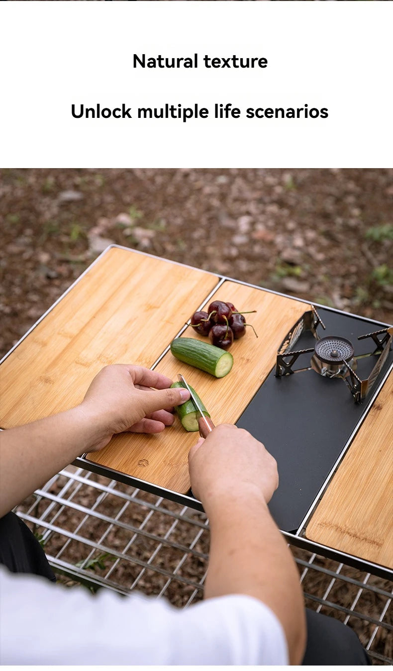 CAMPINGMOON Bamboo Board BBQ CK-P25 Portable Bbq Accessories Outdoor Camping IGT Wooden Table Top Dish Food d Tray