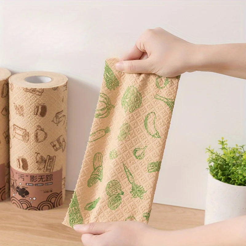 Reusable Washable Tearable Kitchen Cleaning Cloth Roll Antibacterial Microfiber Dish Towel for Household Cleaning