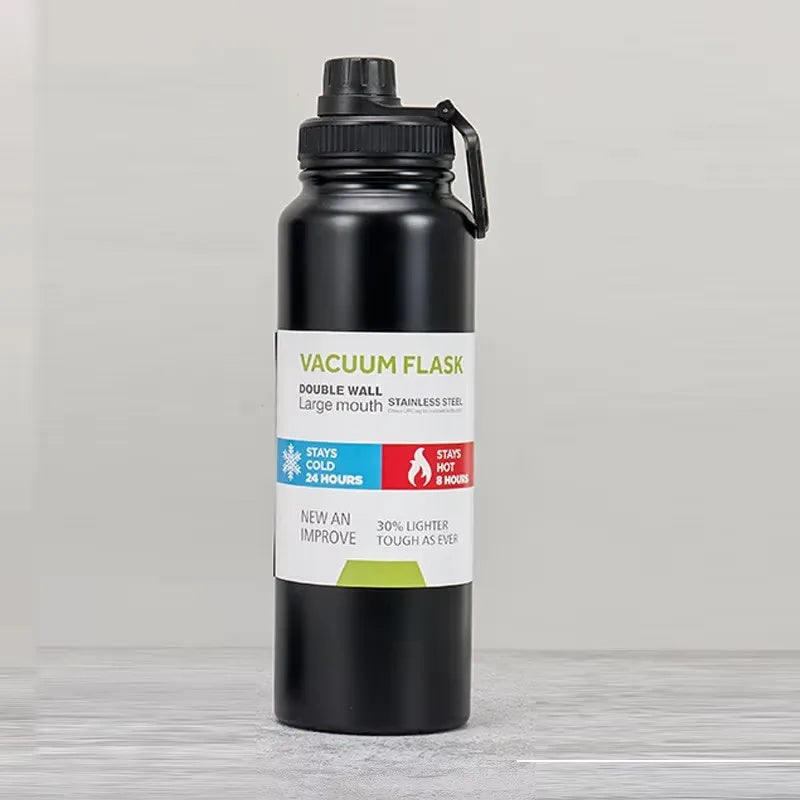 Insulated Stainless Steel Thermal Bottle 600-1000ML Vacuum Flask for Sports and Car Travel, Keeps Beverages Hot & Cold