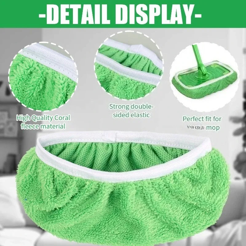 Reusable Microfiber Mop Pads Wet & Dry Cleaning Cloths Furniture Flooring Mop Head Replacement Washable Rag Towels Cleaner Tools