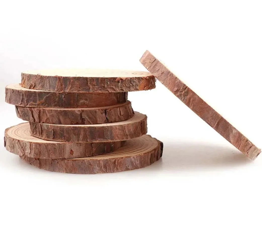 3-16CM/1-10pcsThick Natural Pine Round Unfinished Wood Slices Circles With Tree Bark Log Discs DIY Crafts Wedding Party Painting