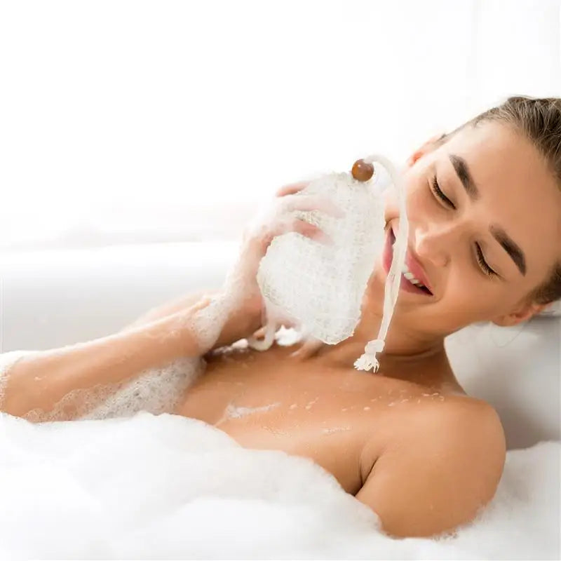 30 Pack Exfoliating Soap Bag Natural Soap Saver Pouch Bag for Shower Reusable Bath Soap Bags with Drawstring Bubble Foam Pocket