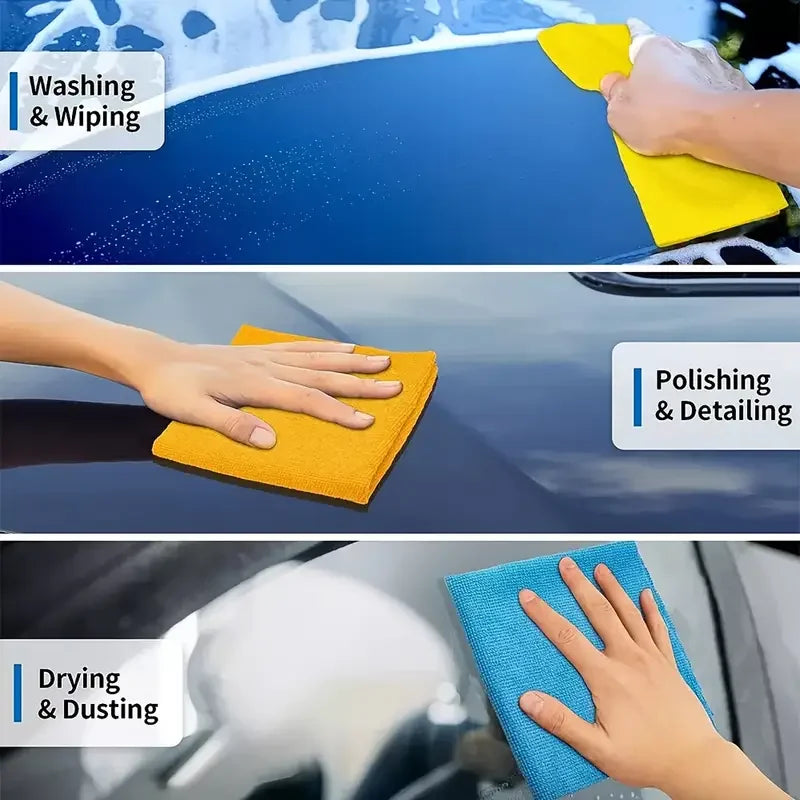 1-50pcs Microfiber Cleaning Cloth Dishwashing Cloth Household Rag Kitchen Bathroom Cleaning Towel Durable Absorbent Towel