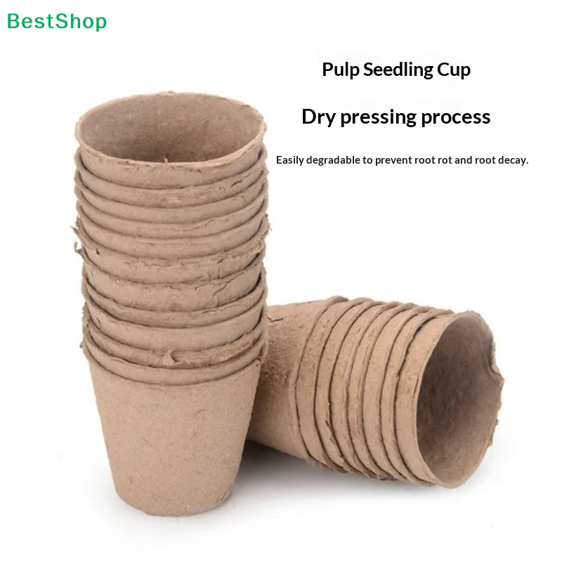 Eco-Friendly Biodegradable Plant Pots  Pulp Seedling Starter Cups Breathable for Healthy Plant Growth Balcony Garden
