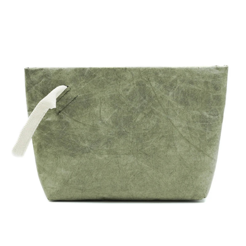 Eco-Conscious & Fashion Cosmetic Bag Lightweight Durable Retro Paper Makeup Bag A Good Travel Companion