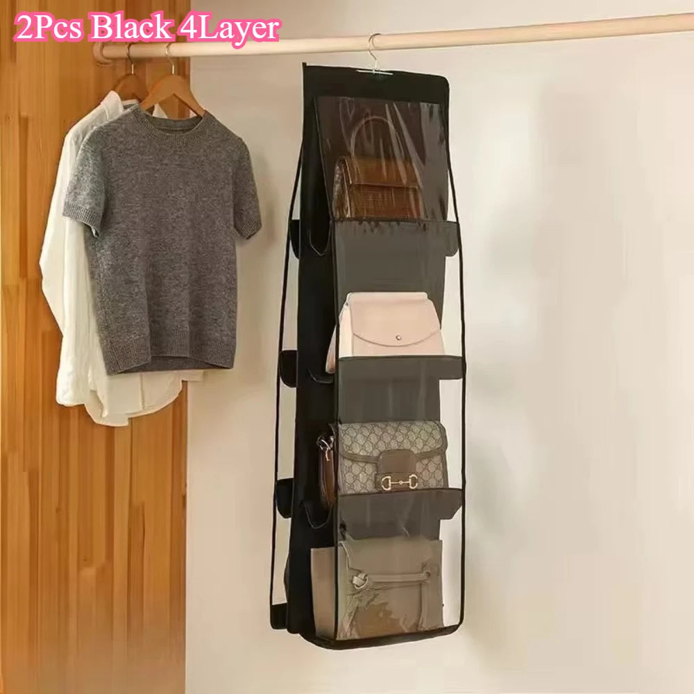 1/2Pcs Hanging Type Storage Bags for bag Organizer 3/4Layer Eco-Friendly Dust-proof Transparent bag organizer Storage Container