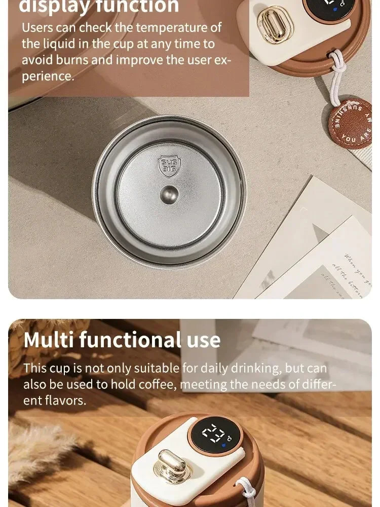 450ML Stainless Steel Thermo Water Bottle LED Temperature Display Coffee Cup Keep Cold and Heat Thermal Mug Travel Vacuum Flask
