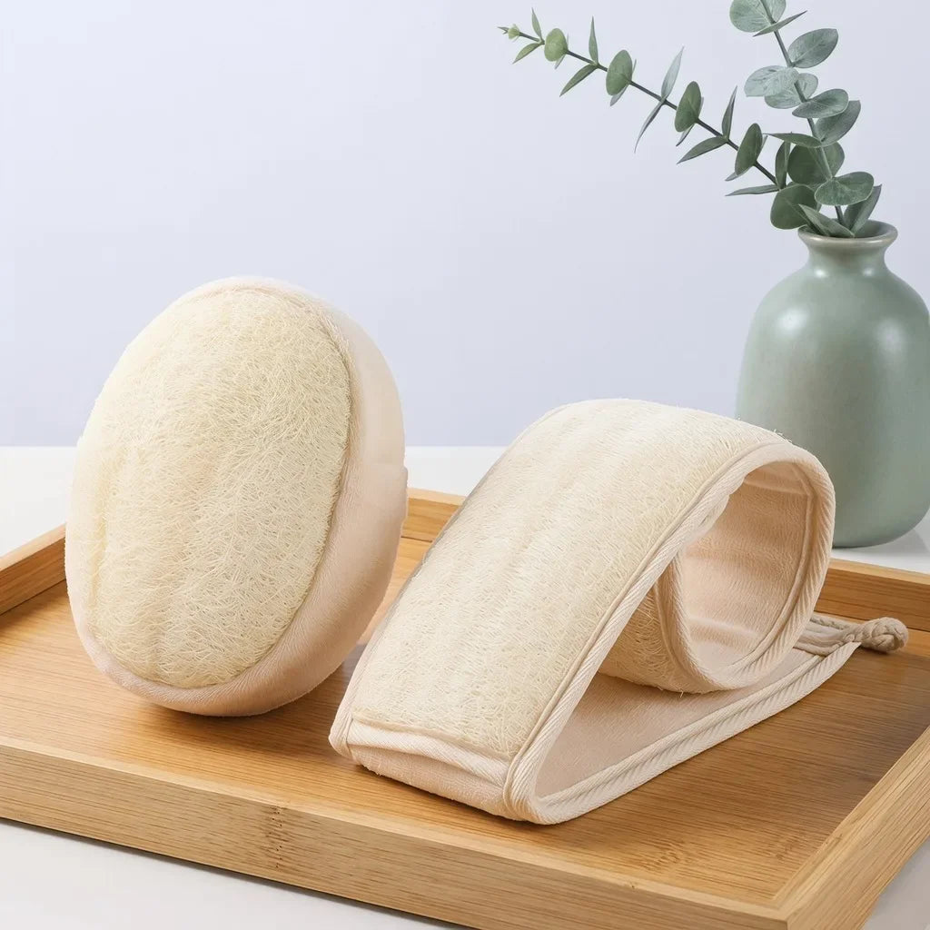 Natural Loofah Back Scrubber Dual Sided Exfoliating Bath Sponge for Deep Cleansing Shower Men Women