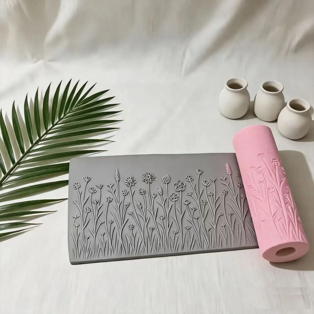 Eco-Friendly Plastic 1 Pcs Grassy Breeze Texture Roller Wear-Resistant Durable Embossing Tool for Crafts