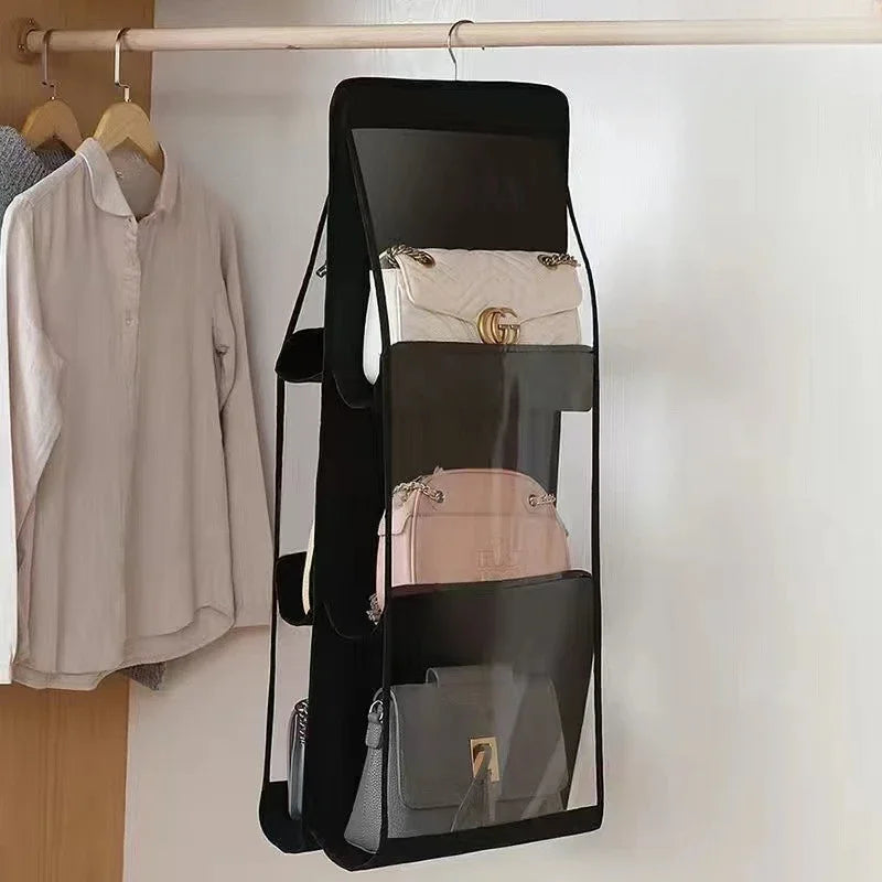 1/2Pcs Hanging Type Storage Bags for bag Organizer 3/4Layer Eco-Friendly Dust-proof Transparent bag organizer Storage Container