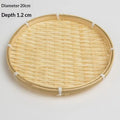 Hand‑Woven Natural Bamboo Tray Sturdy Eco‑Friendly for Food Serving Storage and Home Decoration