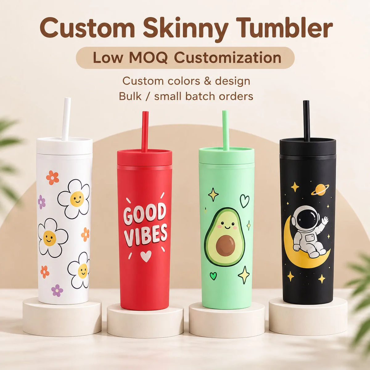 Personalized Tumbler Cup 16oz Custom Straw Cup Double Wall Plastic Drinkware Holiday Gift Halloween Christmas Party Gift Design