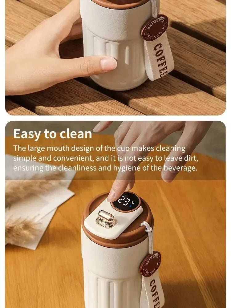 450ML Stainless Steel Thermo Water Bottle LED Temperature Display Coffee Cup Keep Cold and Heat Thermal Mug Travel Vacuum Flask