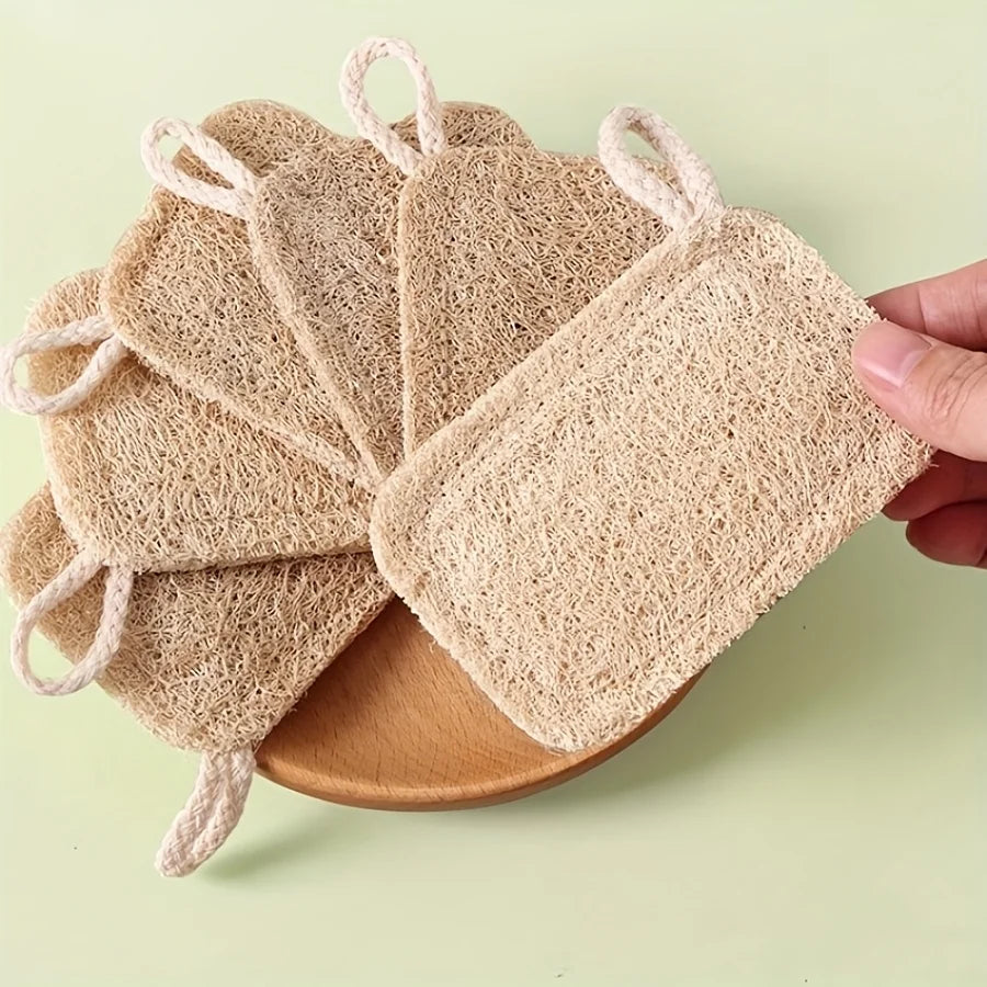 5-Pack Natural Fiber Dish Brushes, Non-Scratch Ergonomic Cleaning Tools for Kitchen & Bathroom, Bamboo Fiber Cleaning Pads