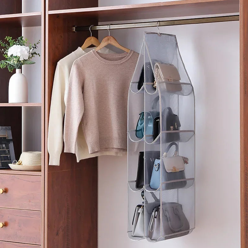 1/2Pcs Hanging Type Storage Bags for bag Organizer 3/4Layer Eco-Friendly Dust-proof Transparent bag organizer Storage Container