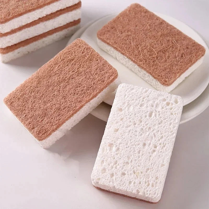 Eco Friendly Scrub Sponge Made Of Cellulose Coconut Sisal Wood Pulp Cotton Microfiber Safe