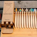 10PCS Mixed Color Bamboo Toothbrush Eco Friendly Wooden Tooth Brush Soft Bristle Tip Charcoal Adults Oral Care Toothbrush